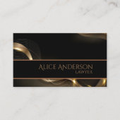 高級ブラック金ゴールドエレガント弁護士名刺 名刺 (正面)