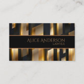 高級ブラック金ゴールドエレガント弁護士名刺 名刺 (正面)