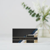 高級ブラック金ゴールドエレガント弁護士名刺 名刺 (スタンド正面)