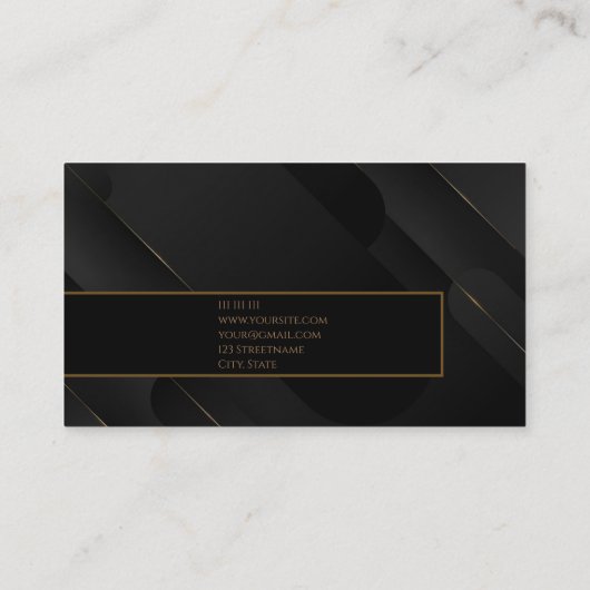 高級ブラック金ゴールドエレガント弁護士名刺 名刺 (裏面)