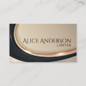 高級ブラック金ゴールドエレガント弁護士名刺 名刺 (正面)