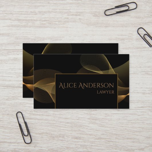 高級ブラック金ゴールドエレガント弁護士名刺 名刺 (正面/裏面インサイチュ)