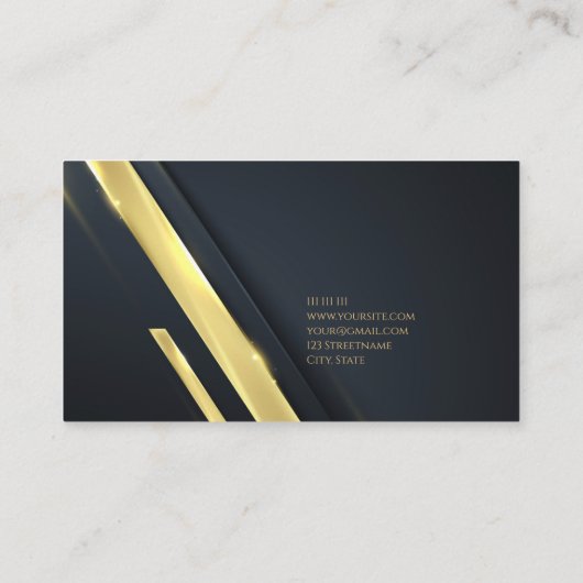 高級ブラック金ゴールドエレガント弁護士名刺 名刺 (裏面)