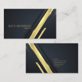 高級ブラック金ゴールドエレガント弁護士名刺 名刺 (正面/裏面)