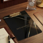 高級ブラック金ゴールドエレガント弁護士抽象芸術事務所 クリップボード