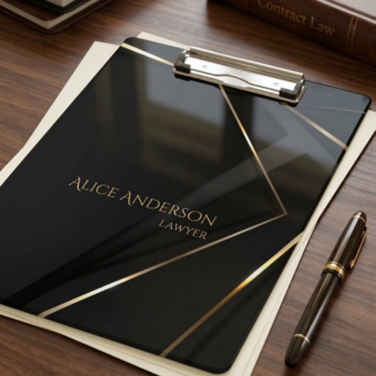 高級ブラック金ゴールドエレガント弁護士抽象芸術事務所 クリップボード