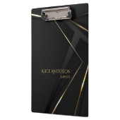 高級ブラック金ゴールドエレガント弁護士抽象芸術事務所 クリップボード (左)