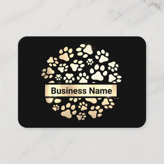 高級ブラック金ゴールドペット用品店の名刺 名刺 (正面)
