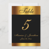 高級ブラック金ゴールド結婚書道の表番号 (正面)