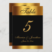 高級ブラック金ゴールド結婚書道の表番号 (正面/裏面)