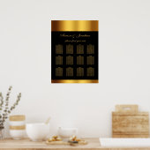 高級ブラック金ゴールド縁どス結婚スクリプトの座席 ポスター (キッチン)