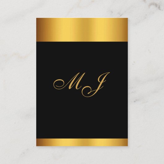 高級ブラック金ゴールド縁ど書結婚書の エンクロージャーカード (裏面)