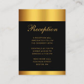 高級ブラック金ゴールド縁ど書結婚書の エンクロージャーカード (正面)