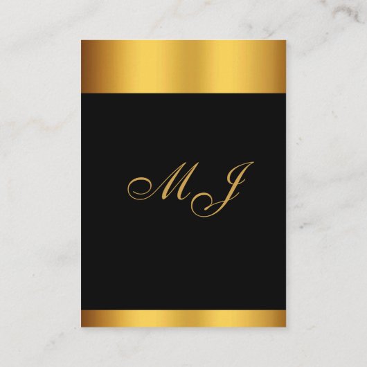 高級ブラック金ゴールド縁ど書結婚書の エンクロージャーカード (裏面)