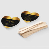 高級ブラック金ゴールド縁ど書結婚書の ハンドファン (組立なし)