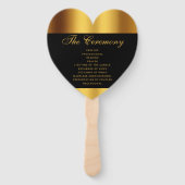 高級ブラック金ゴールド縁ど書結婚書の ハンドファン (裏面)