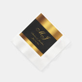 高級ブラック金ゴールド縁ど書結婚書の 縁ありカクテルナプキン (角)