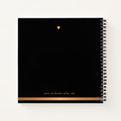 高級ブラック&パステルピンクフローラスケッチブック ノートブック (裏面)