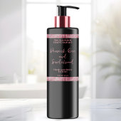 高級ブラック&ピンクグリッター化粧品ボトルラベル 長方形シール