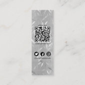 高級ブラッシュド離れメタル銀銀の価つる値ラベル コーリングカード (裏面)