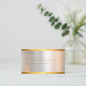 高級ブランドのブラッシュド金ゴールドシルバーメタリック金ゴールド 名刺 (スタンド正面)