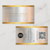 高級ブランドのブラッシュド金ゴールドシルバーメタリック金ゴールド 名刺 (正面/裏面)