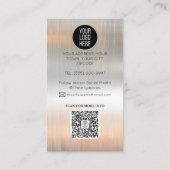 高級ブランドのブラッシュド金ゴールドシルバーメタリック金ゴールド 名刺 (裏面)