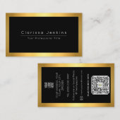 高級ブランドブラックと金ゴールドシルバーメタリック金ゴールド 名刺 (正面/裏面)