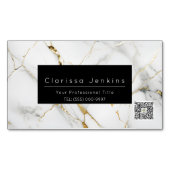 高級ブランドマーブルとブラックファイナンスプロフェッショナル マグネット名刺 (正面)