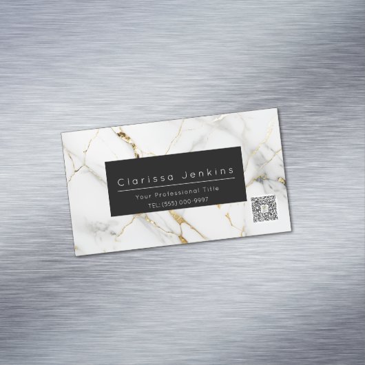高級ブランドマーブルとブラックファイナンスプロフェッショナル マグネット名刺 (インサイチュ)