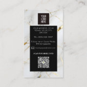 高級ブランドマーブルとブラックファイナンスプロフェッショナル 名刺 (裏面)