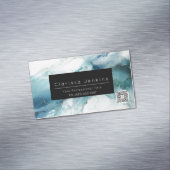 高級ブランドマーブルとブルーファイナンスプロフェッショナル マグネット名刺 (インサイチュ)