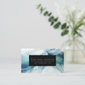 高級ブランドマーブルとブルーファイナンスプロフェッショナル 名刺 (スタンド正面)