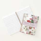 高級ブルゴーニュモノグラムのー名orchidフローラ ノートブック (内部)