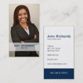 高級ブルーフォト実在エステート名刺 名刺 (正面/裏面)