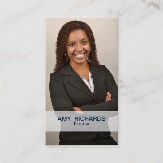 高級ブルーフォト実在エステート名刺 名刺 (正面)