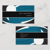 高級ブルーホワイトエレガントプロフェミニンフィー 名刺 (正面/裏面)