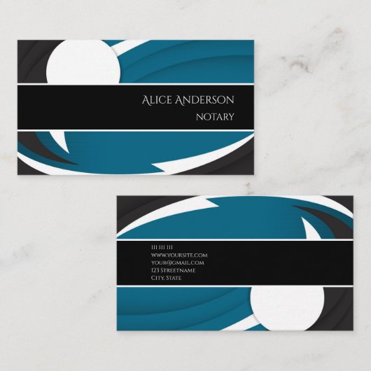 高級ブルーホワイトエレガントプロフェミニンフィー 名刺 (正面/裏面)