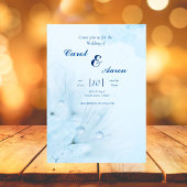 高級ブルー結婚フローラ 招待状