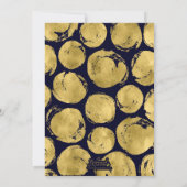 高級ブルー金ゴールド写真卒業のお知らせ 案内状 (裏面)