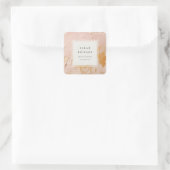 高級ブ芸術的ッシュピンク金ゴールド油絵を描ビジネス スクエアシール (バッグ)