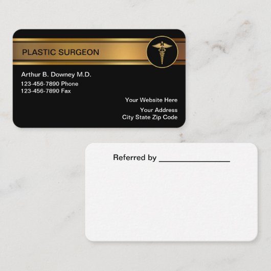 高級プラスチック外科医の名刺 名刺 (正面/裏面)