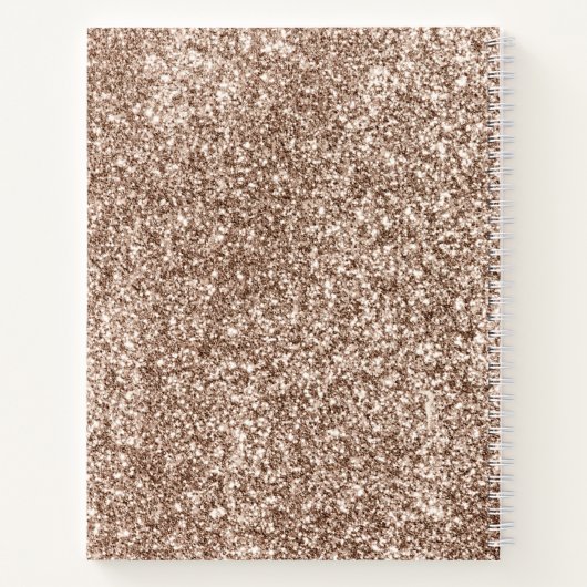 高級プリンセスパーソナライズされたグリッター ノートブック (裏面)