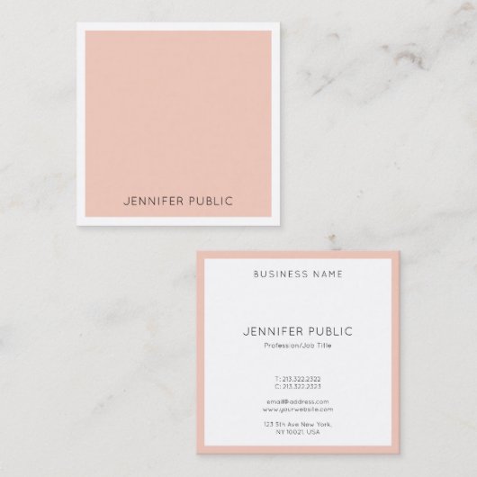 高級プレミアムシルクモダンエレガントテンプレート スクエア名刺 (正面/裏面)