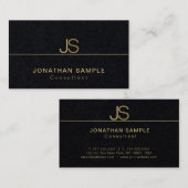 高級プレミアムブラックモノグラエレガントムモダン 名刺 (正面/裏面)