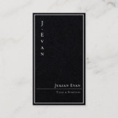 高級プロフェッショナルモノクロブラックビジネスカード 名刺 (正面)