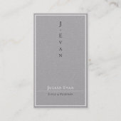 高級プロフェッショナル木炭グレービジネスカード 名刺 (正面)