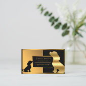 高級プロフェッショナル獣医ドッグあなたのテキストを追加 名刺 (スタンド正面)