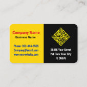 高級プロフェッショナルQRコードブラック金ゴールド 名刺 (裏面)