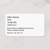 高級ペットグルーミングユニーク名刺 名刺 (裏面)